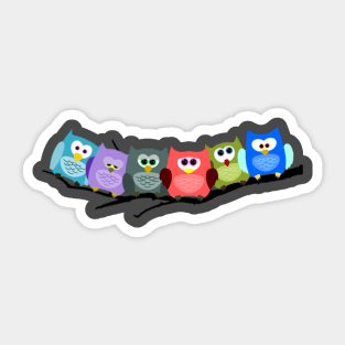 Owls on the pole Sticker